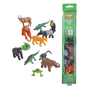 Wild Republic -  Tube of Rainforest Figurines with Playmat  Games and Action Toys