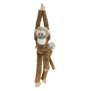Wild Republic -  Hanging Squirrel Monkey with Baby Stuffed Animal - 20"  Stuffed Animals