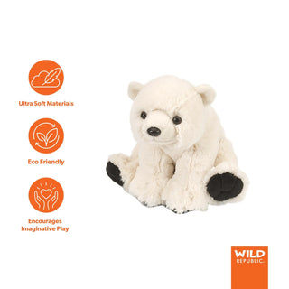 Wild Republic Cuddlekins Mini Polar Bear Stuffed Animal - 8" Stuffed Animals