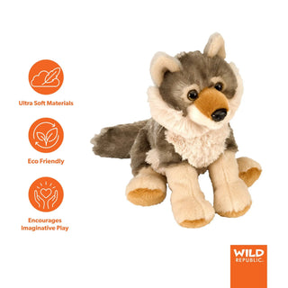 Wild Republic Cuddlekins Mini Wolf Stuffed Animal - 8" Stuffed Animals