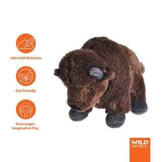 Wild Republic Cuddlekins Mini Bison Stuffed Animal - 8" Stuffed Animals