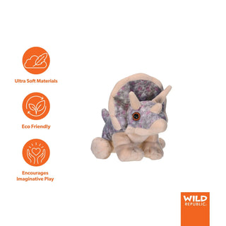 Wild Republic Cuddlekins Mini Triceratops Stuffed Animal - 8" Stuffed Animals