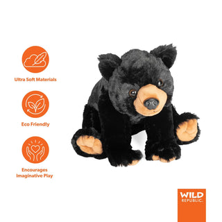 Wild Republic Cuddlekins Black Bear Stuffed Animal - 12" Stuffed Animals