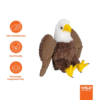 Wild Republic Cuddlekins Bald Eagle Stuffed Animal - 12" Stuffed Animals