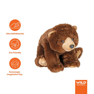 Wild Republic Cuddlekins Brown Bear Stuffed Animal - 12" Stuffed Animals