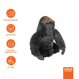 Wild Republic Cuddlekins Silverback Gorilla Stuffed Animal - 12" Stuffed Animals