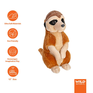 Wild Republic Cuddlekins Meerkat Stuffed Animal - 12" Stuffed Animals