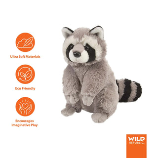 Wild Republic Cuddlekins Raccoon Stuffed Animal - 12" Stuffed Animals
