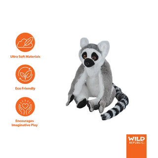 Wild Republic Cuddlekins Ring Tailed Lemur Stuffed Animal - 12" Stuffed Animals