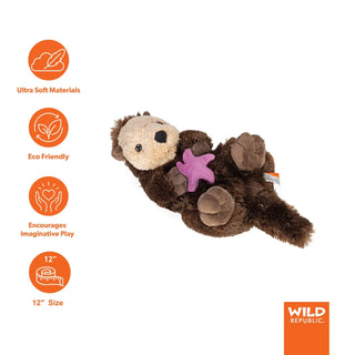 Wild Republic Cuddlekins Sea Otter Stuffed Animal - 12" Stuffed Animals