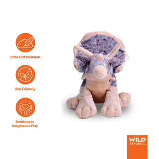 Wild Republic Cuddlekins Triceratops Stuffed Animal - 12" Stuffed Animals