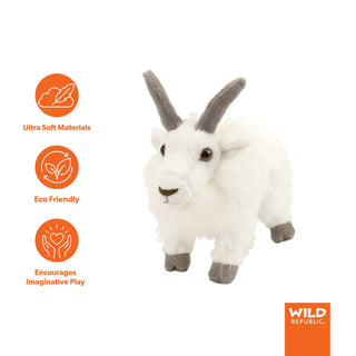 Wild Republic Cuddlekins Mini Mountain Goat Stuffed Animal - 8" Stuffed Animals