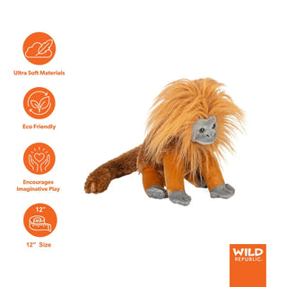 Wild Republic Cuddlekins Golden Lion Tamarin Stuffed Animal - 12" Stuffed Animals