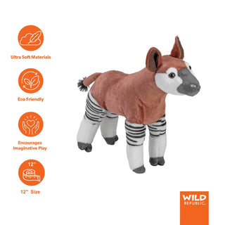 Wild Republic Cuddlekins Okapi Stuffed Animal - 12" Stuffed Animals
