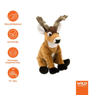 Wild Republic Cuddlekins White Tail Buck Stuffed Animal - 12" Stuffed Animals