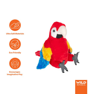 Wild Republic Cuddlekins Scarlet Macaw Stuffed Animal - 12" Stuffed Animals