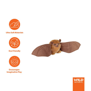 Wild Republic Cuddlekins Mini Little Brown Bat Stuffed Animal - 8" Stuffed Animals