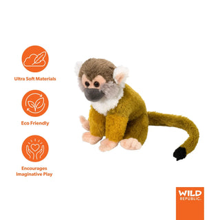 Wild Republic Cuddlekins Mini Squirrel Monkey Stuffed Animal - 8" Stuffed Animals