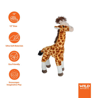 Wild Republic Cuddlekins Standing Giraffe Stuffed Animal - 12" Stuffed Animals