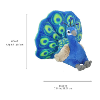 Wild Republic Cuddlekins Mini Peacock Stuffed Animal - 8" Stuffed Animals