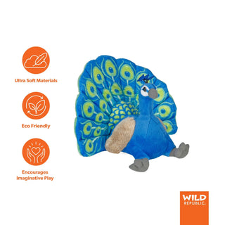 Wild Republic Cuddlekins Peacock Stuffed Animal - 12" Stuffed Animals
