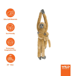 Wild Republic Hanging Monkeys with Baby Common Langur Stuffed Animal - 20" Stuffed Animals
