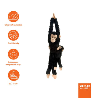 Wild Republic Hanging Monkeys with Baby Chimpanzee Stuffed Animal - 20" Stuffed Animals