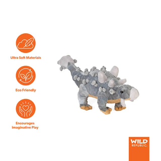 Wild Republic Dinosauria Ankylosaurus Stuffed Animal - 10" Stuffed Animals