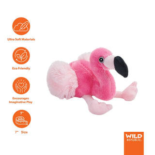 Wild Republic Hug'ems Flamingo Stuffed Animal - 7" Stuffed Animals