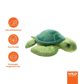 Wild Republic Hug'ems Green Sea Turtle Stuffed Animal - 7" Stuffed Animals