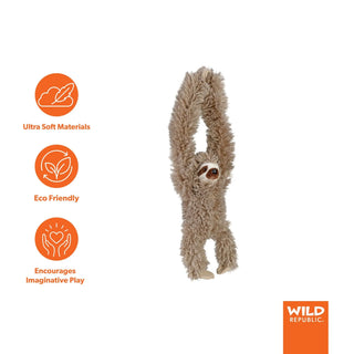 Wild Republic Hanging Monkeys Three Toed Sloth Stuffed Animal - 20" Stuffed Animals