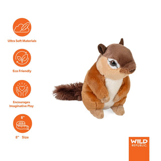 Wild Republic Cuddlekins Mini Chipmunk Stuffed Animal - 8" Stuffed Animals