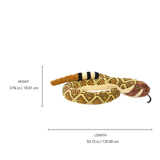 Wild Republic Snakesss Western Diamondback Rattlesnake Stuffed Animal - 54" Stuffed Animals