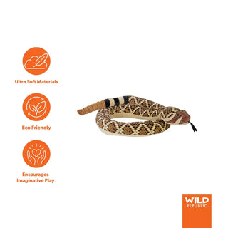 Wild Republic Snakesss Western Diamondback Rattlesnake Stuffed Animal - 70" Stuffed Animals