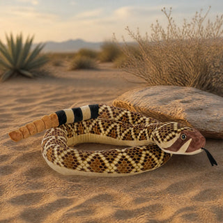 Wild Republic Snakesss Western Diamondback Rattlesnake Stuffed Animal - 70" Stuffed Animals