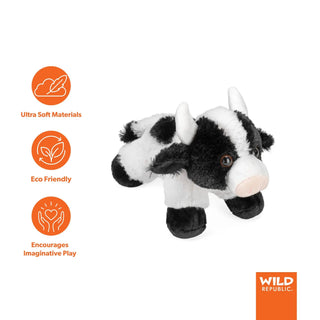 Wild Republic Hug'ems Cow Stuffed Animal - 7" Stuffed Animals