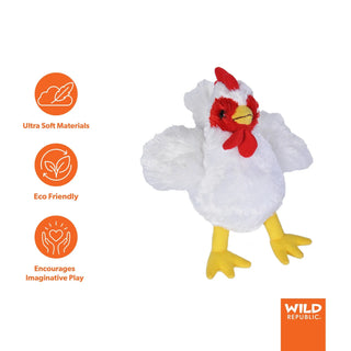 Wild Republic Hug'ems Chicken Stuffed Animal - 7" Stuffed Animals