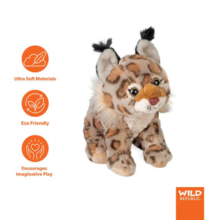 Wild Republic Cuddlekins Mini Bobcat Stuffed Animal - 8" Stuffed Animals