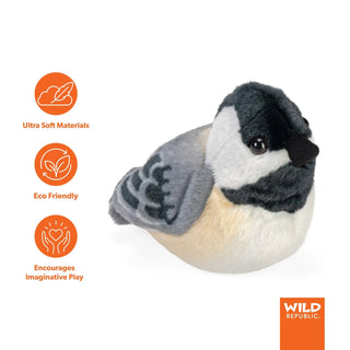Wild Republic Audubon Birds Black Capped Chickadee Stuffed Animal - 5.5" Stuffed Animals