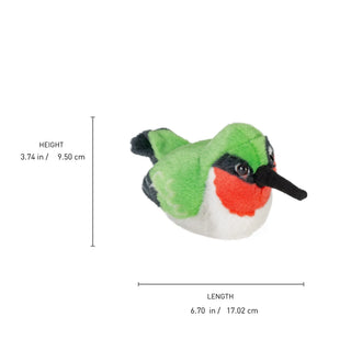 Wild Republic Audubon Birds Ruby Throated Hummingbird Stuffed Animal - 5.5" Stuffed Animals