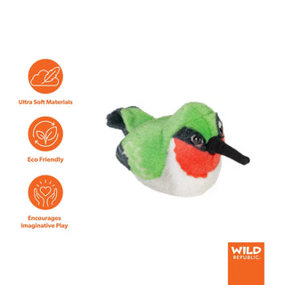 Wild Republic Audubon Birds Ruby Throated Hummingbird Stuffed Animal - 5.5" Stuffed Animals