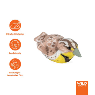Wild Republic Audubon Birds Western Meadowlark Stuffed Animal - 5.5" Stuffed Animals