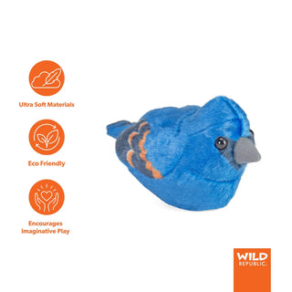 Wild Republic Audubon Birds Blue Grosbeak Stuffed Animal - 5.5" Stuffed Animals