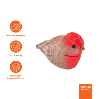 Wild Republic Audubon Birds House Finch Stuffed Animal - 5.5" Stuffed Animals