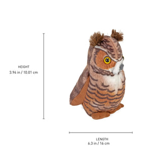 Wild Republic Audubon Birds Great Horned Owl Stuffed Animal - 5.5" Stuffed Animals