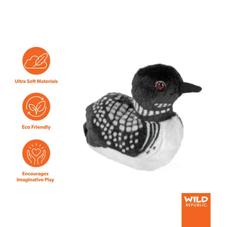 Wild Republic Audubon Birds Common Loon Stuffed Animal - 5.5" Stuffed Animals