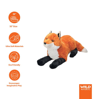 Wild Republic Cuddlekins Jumbo Red Fox Stuffed Animal - 30" Stuffed Animals