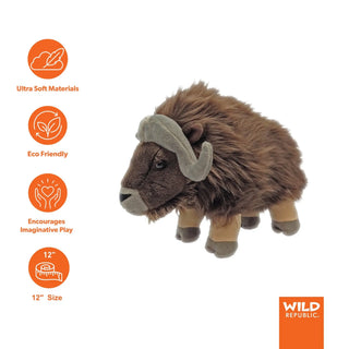 Wild Republic Cuddlekins Musk Ox Stuffed Animal - 12" Stuffed Animals