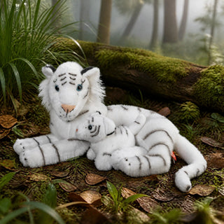 Wild Republic Mom & Baby White Tiger Stuffed Animal - 12" Stuffed Animals