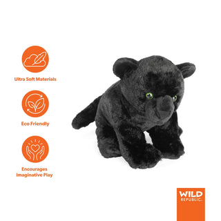 Wild Republic Cuddlekins Black Jaguar Stuffed Animal - 12" Stuffed Animals